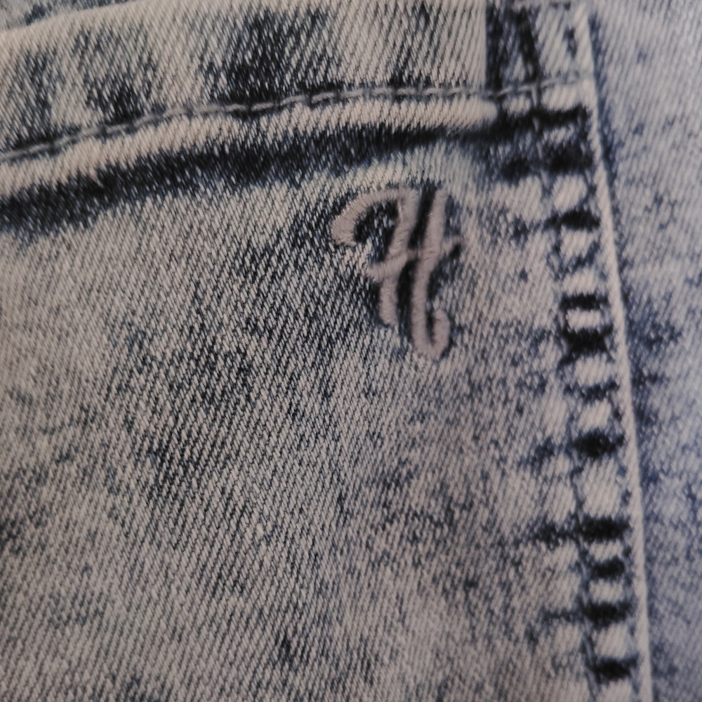 Hustle Skinny Super Stretch Distressed Denim Jeans Sz 34 - Picture 9 of 9